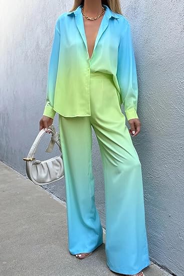 Dorothea - Set van losse blouse en gradiëntbroek