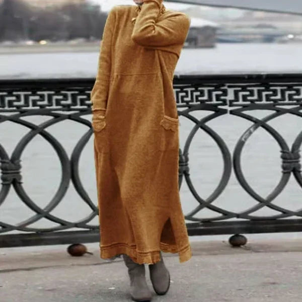 Doris™ Maxi-jurk van wol en katoen