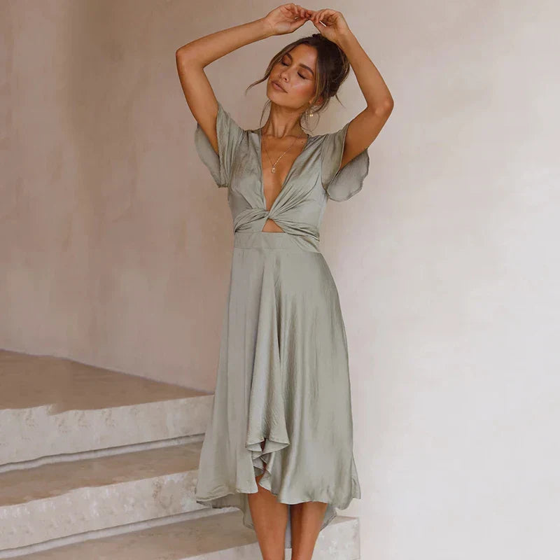 Ella | Rozenhouten jurk
