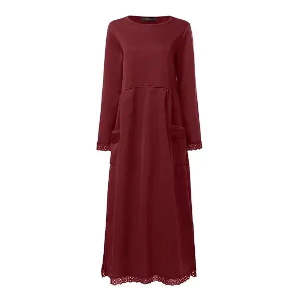 Doris™ Maxi-jurk van wol en katoen