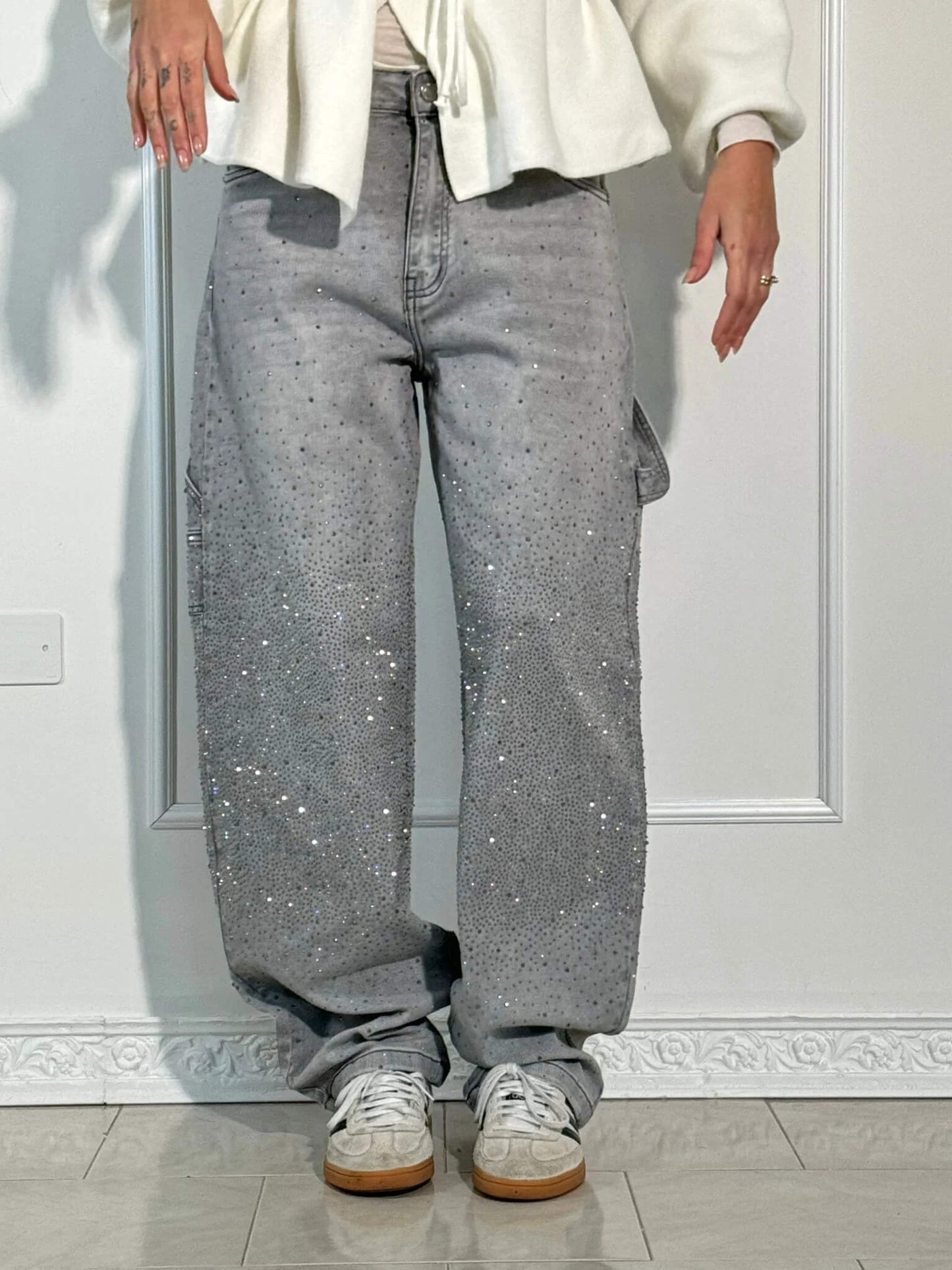 Belle™ Glinsterende damesjeans