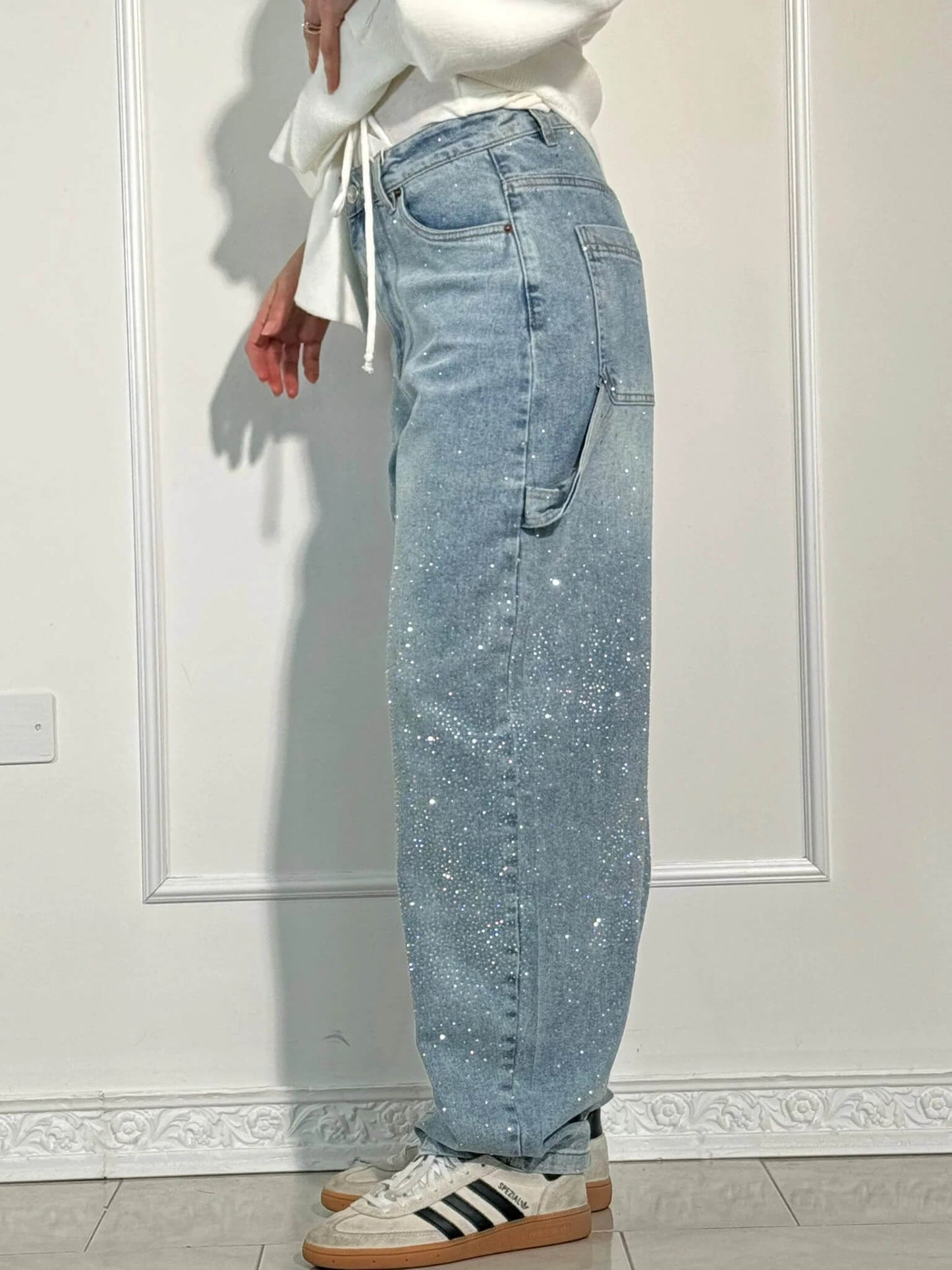 Belle™ Glinsterende damesjeans