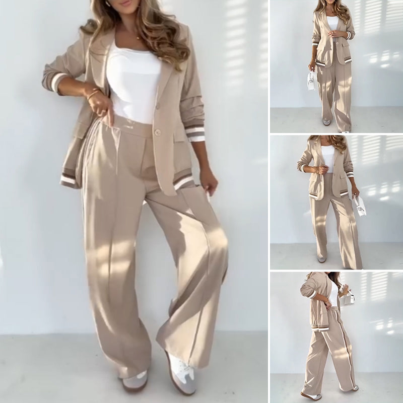 Mia™ – Blazer en wijde broekset