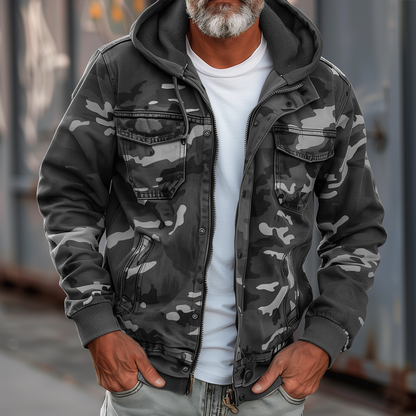 Fabian™ - Camouflage Cargojack voor heren - Met capuchon en ontwerp met meerdere zakken
