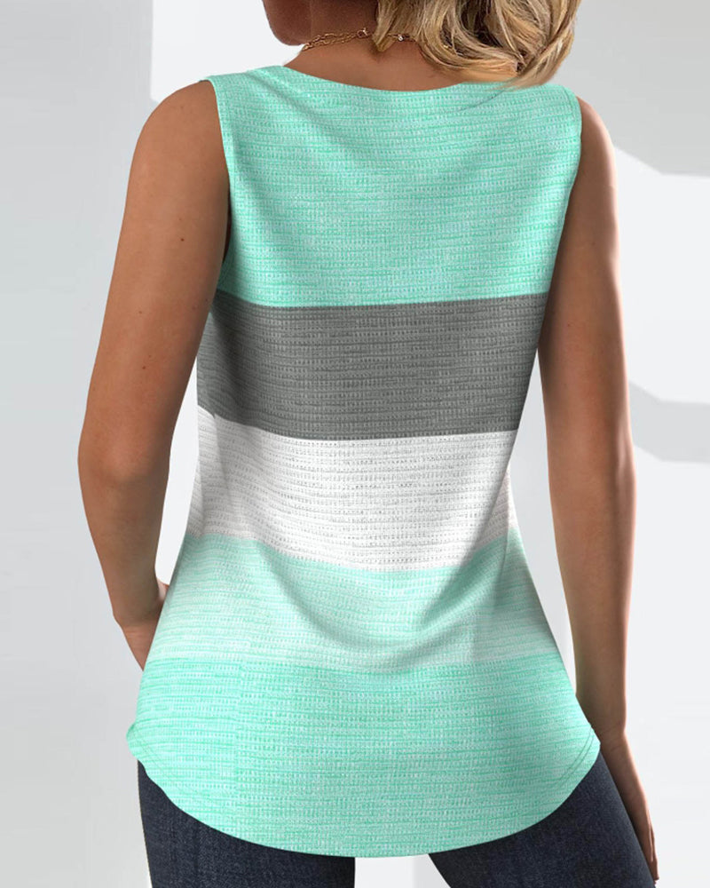 Roma™ - Gestreept tanktopje met knoopjes