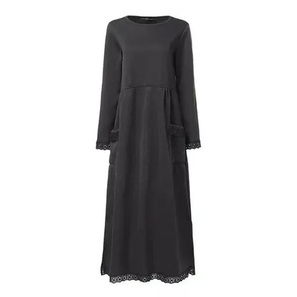 Doris™ Maxi-jurk van wol en katoen