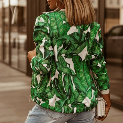 Layla™ stijlvol bloemenprint jasje met lange mouwen