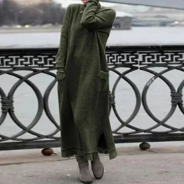 Doris™ Maxi-jurk van wol en katoen