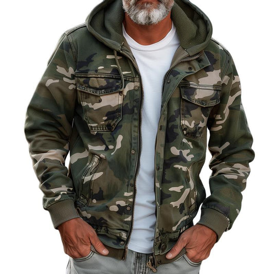 Fabian™ - Camouflage Cargojack voor heren - Met capuchon en ontwerp met meerdere zakken