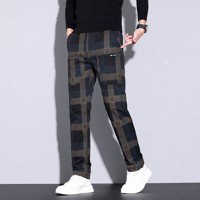 Heren Casual Geruite Broek met Zakken