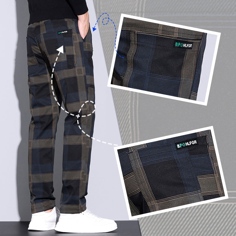 Heren Casual Geruite Broek met Zakken
