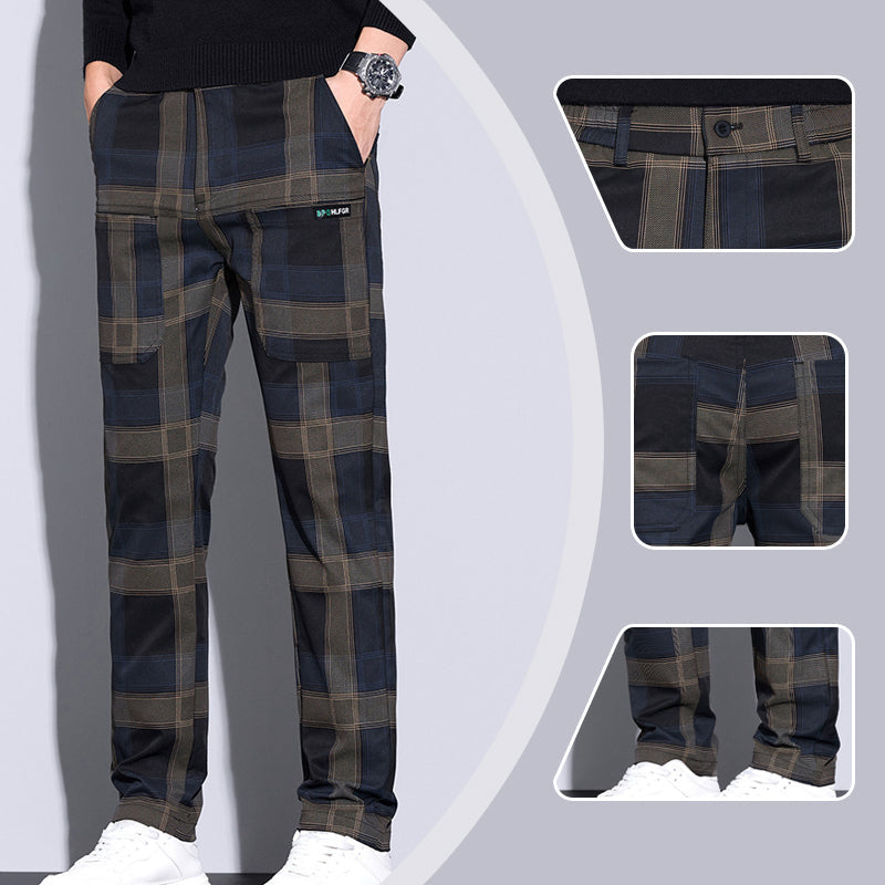 Heren Casual Geruite Broek met Zakken