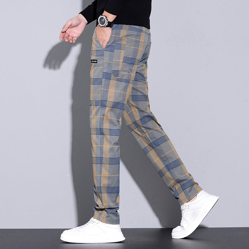 Heren Casual Geruite Broek met Zakken