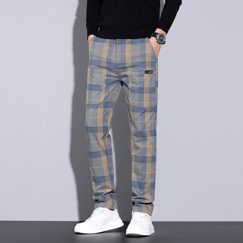 Heren Casual Geruite Broek met Zakken
